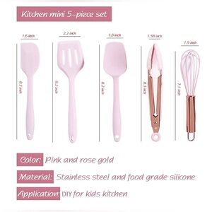 Kid’s (Mini) Silicone Rose Gold Kitchen Utensils